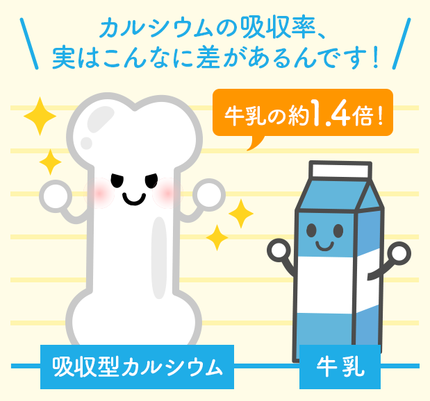 カルシウムの吸収率、実はこんなに差があるんです！