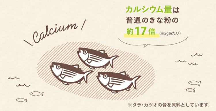 カルシウム量は普通のきな粉の約17倍